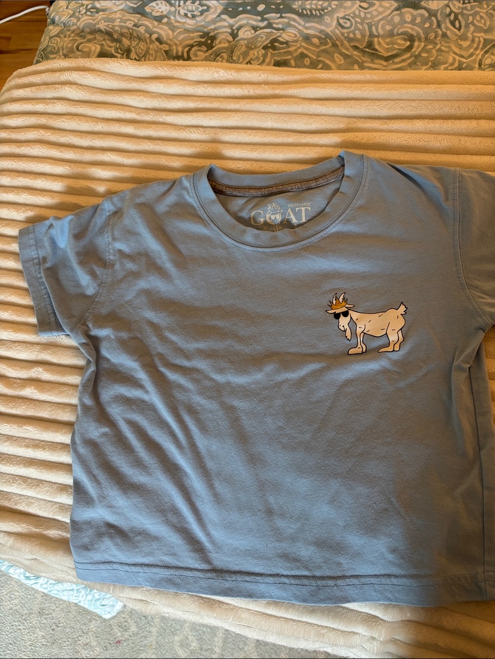 Kids Light Blue GOAT Graphic Short Sleeve Tee
